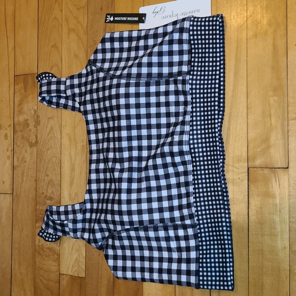 Nanette Lepore Play black and white gingham compression tank. - Picture 2 of 7
